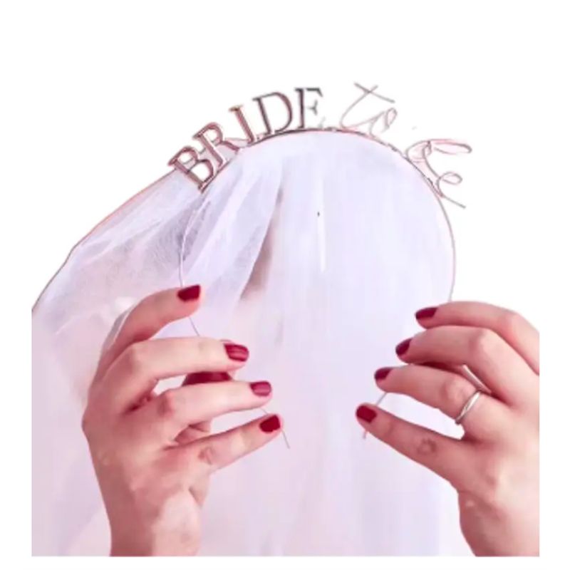 GENERICO - Cintillo bride to be con velo - novia despedida de soltera