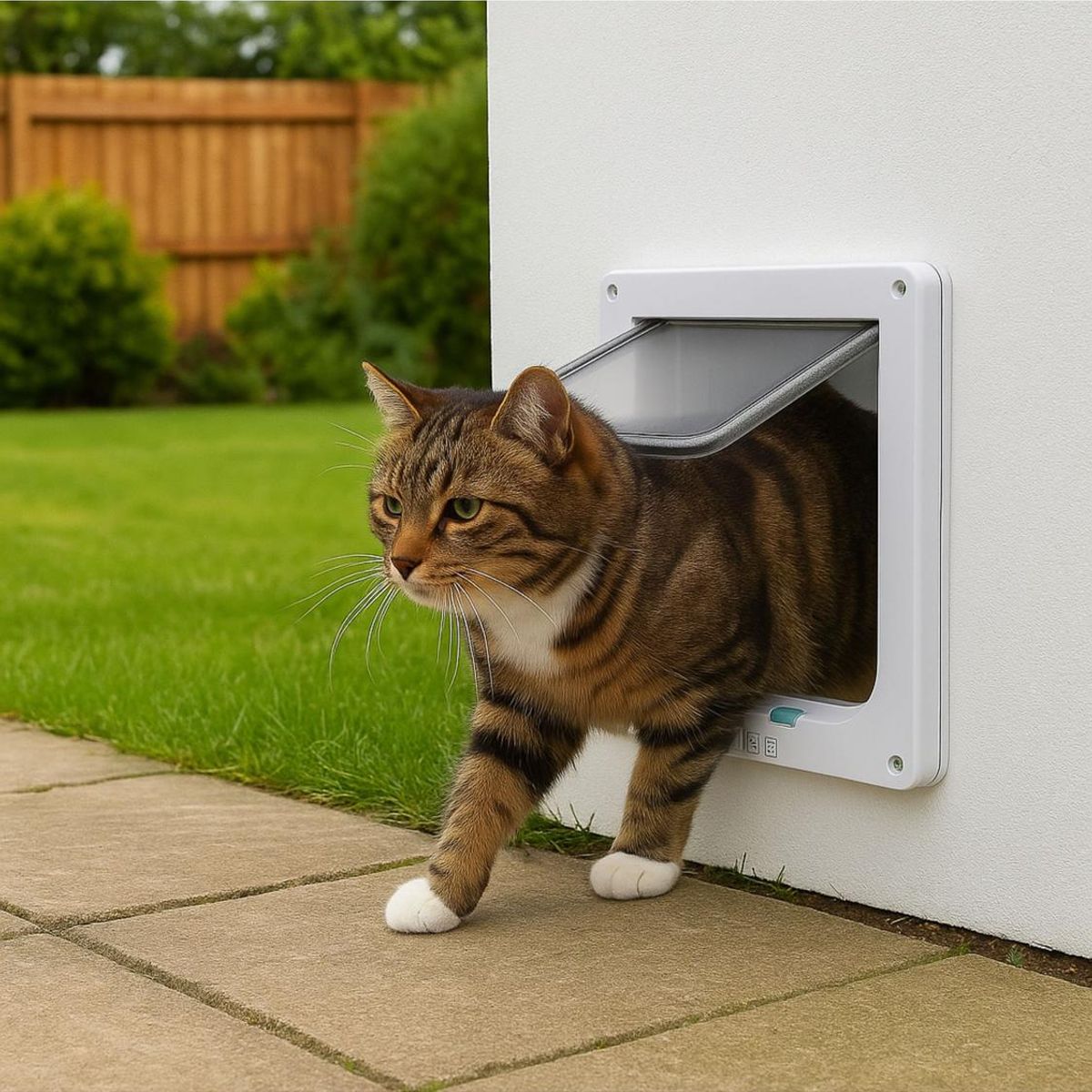 GENERICO - Puerta para Gatos con Cierre - 25x23 cm Marco Exterior