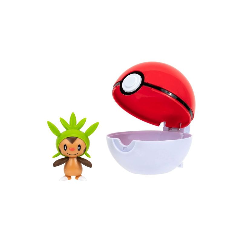 POKEMON - POKEBOLA CON FIGURA POKEMON - CHESPIN & POKEBALL