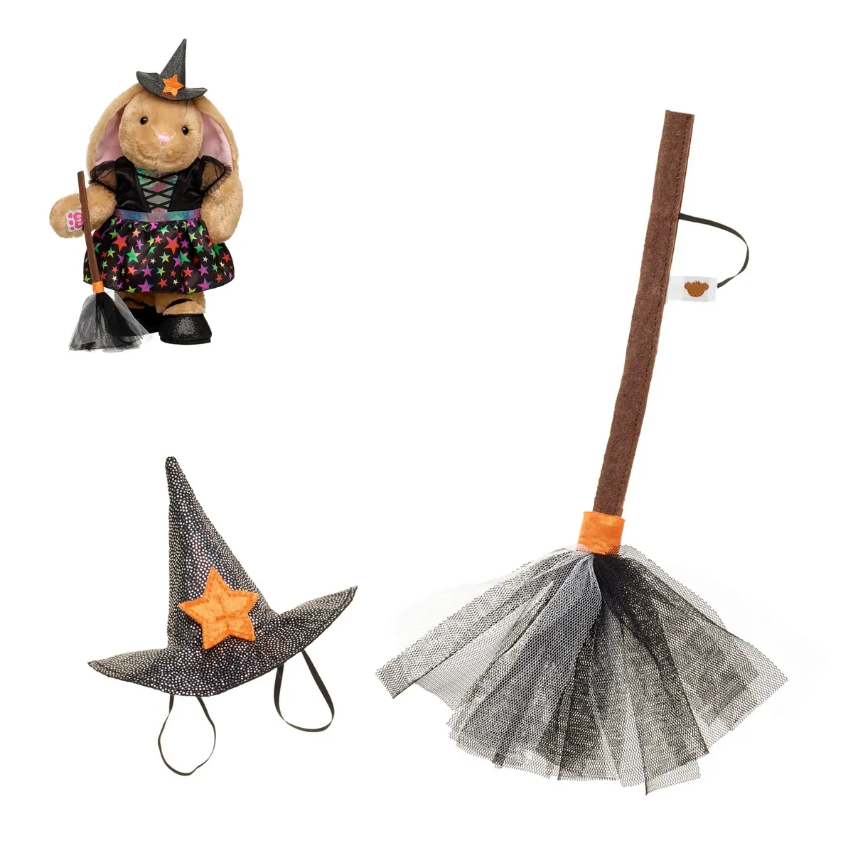 BUILD A BEAR - GORRO Y ESCOBA BRUJA HALLOWEEN BUILD-A-BEAR