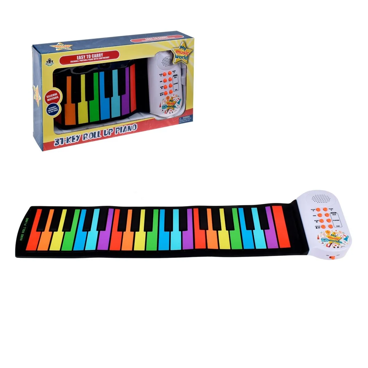 ANSALDO - Piano enrollable Ansaldo 31 teclas colores didáctico