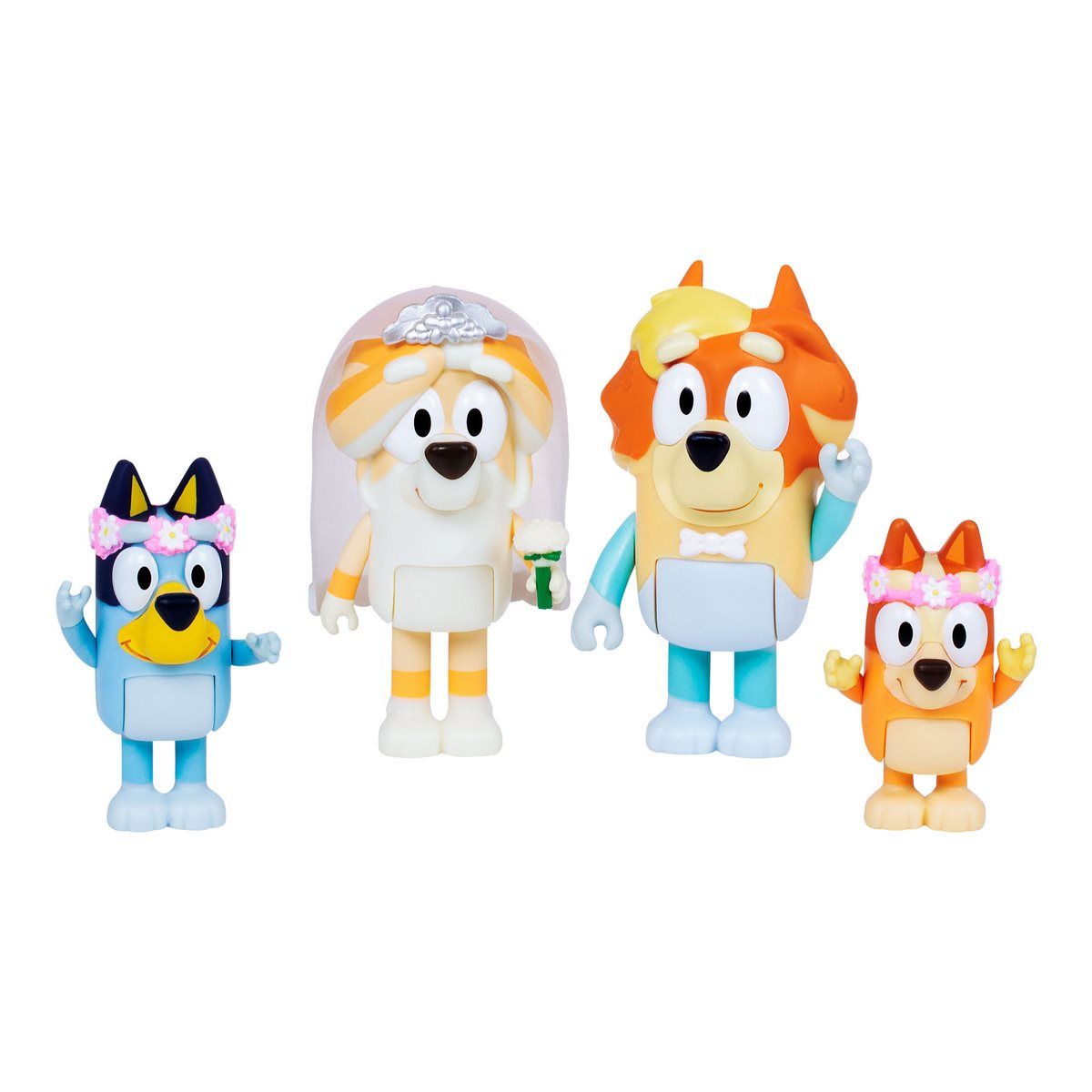 BLUEY - Figuras de acción Bluey set 4 personajes familia Heeler