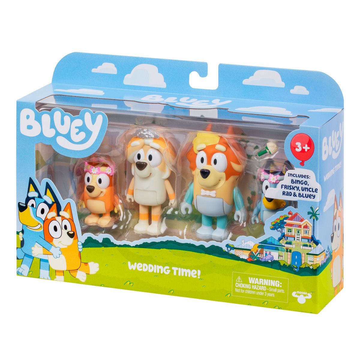 BLUEY - Figuras de acción Bluey set 4 personajes familia Heeler