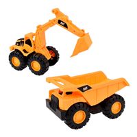 Camión volquete clásico y retroexcavadora pack