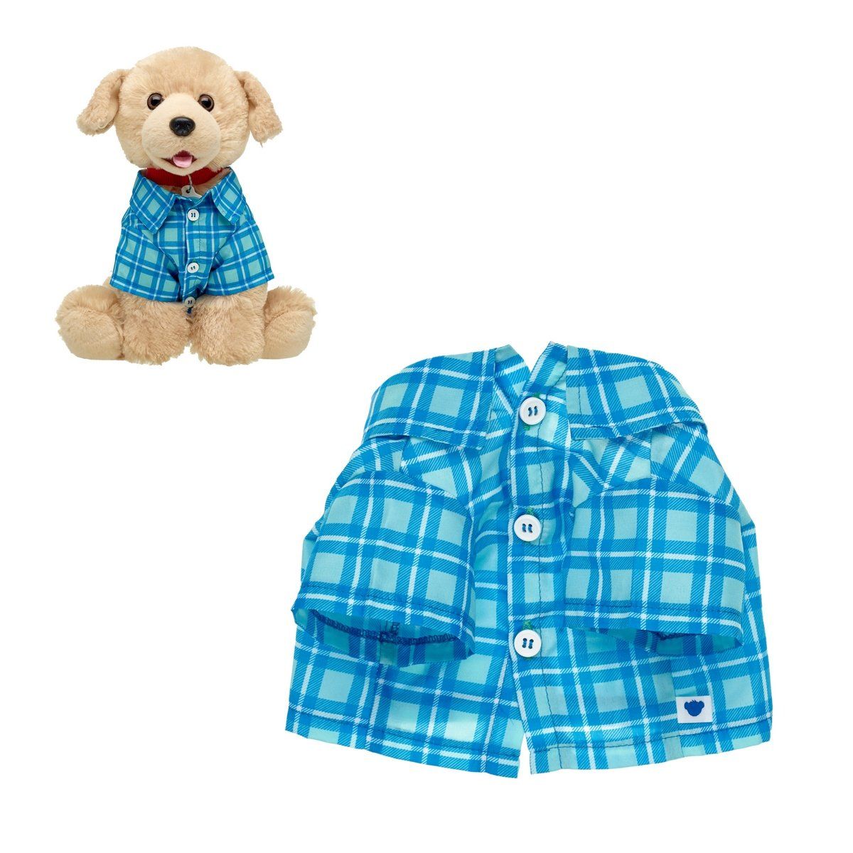 BUILD A BEAR - Camisa de cuadros Build A Bear estilo clásico para peluche