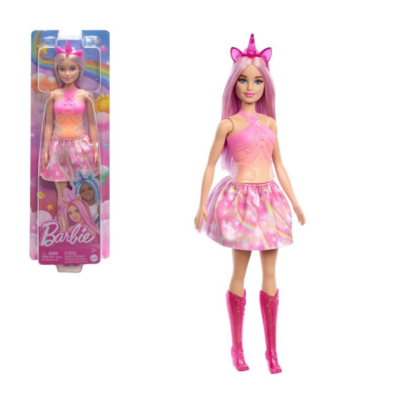 BARBIE - BARBIE FANTASIA A MUÑECA UNICORNIO FALDAS DE ENSUEÑO - ROSA
