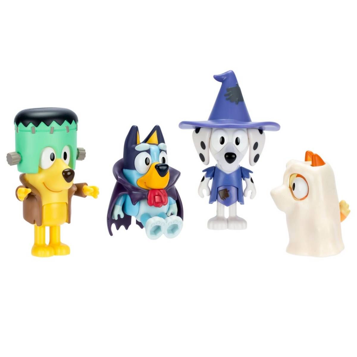BLUEY - Figuras de acción BLUEY set 4 personajes familia Halloween