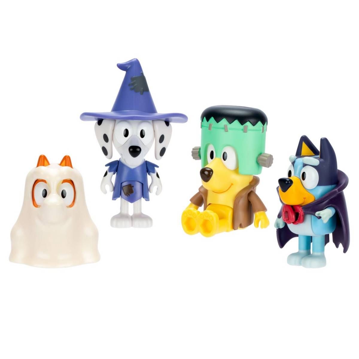 BLUEY - Figuras de acción BLUEY set 4 personajes familia Halloween