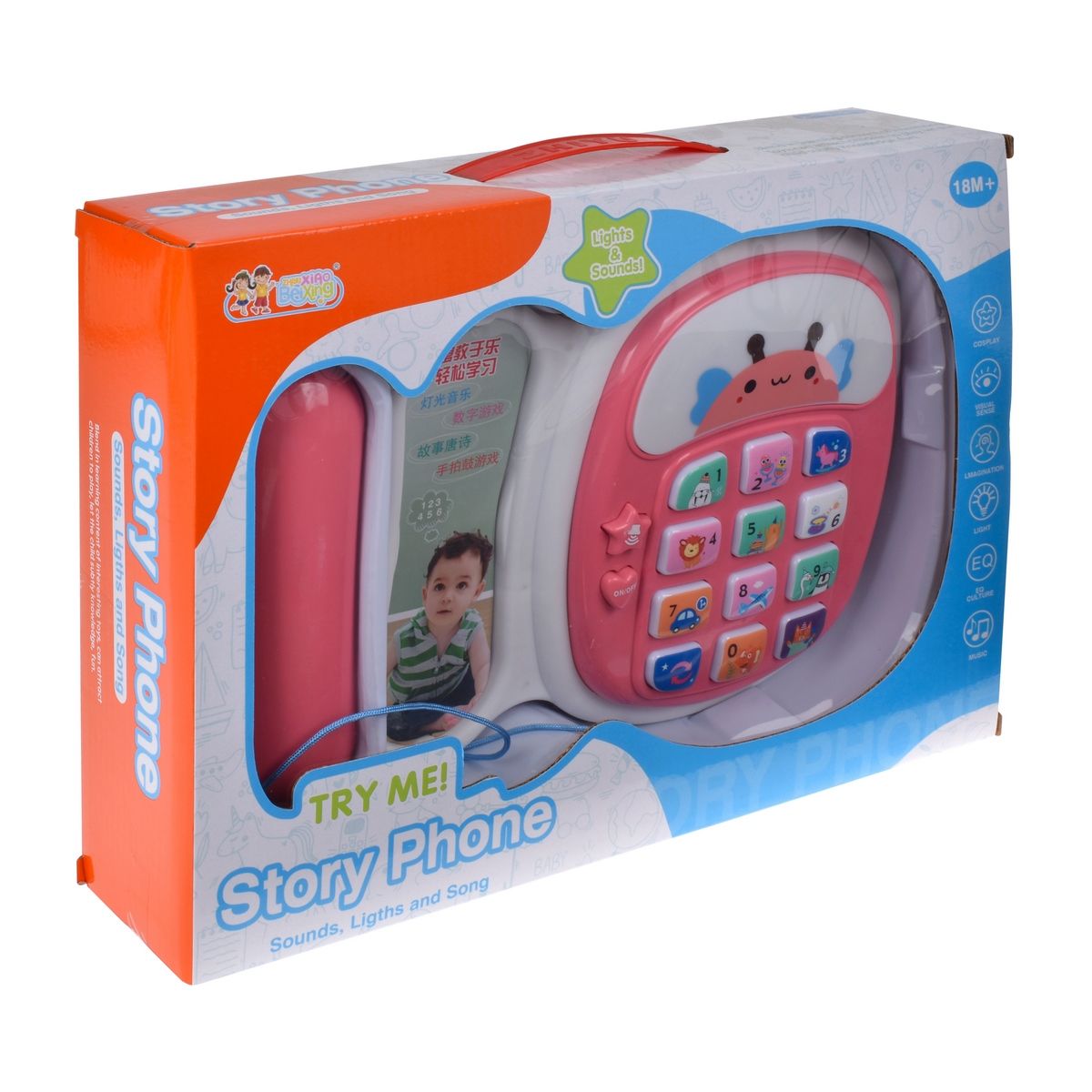 ANSALDO - Teléfono didáctico Ansaldo con luces y sonidos rosado