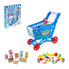 ANSALDO - CARRO DE SUPERMERCADO CON COMIDA Y ACCESORIOS 56+ PIEZAS