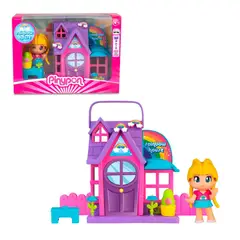 PINYPON - CASITA CON MUÑECA Y ACCESORIOS - CASITA MORADA