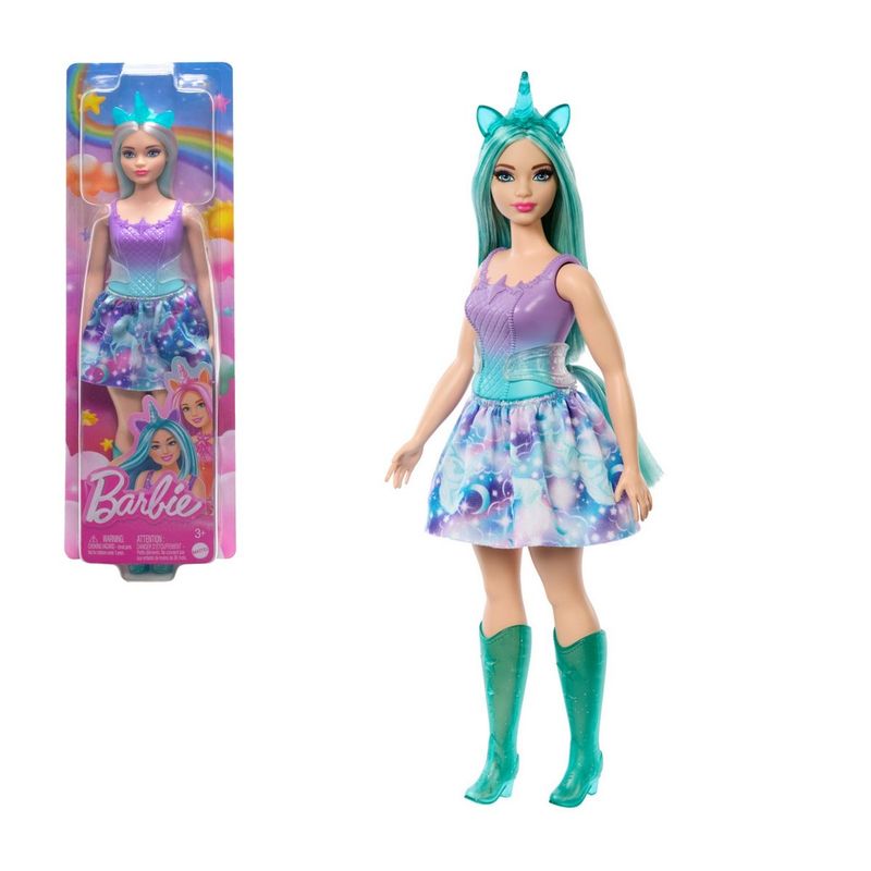 BARBIE - BARBIE FANTASIA A MUÑECA UNICORNIO - FALDA MORADA UNICORNIO