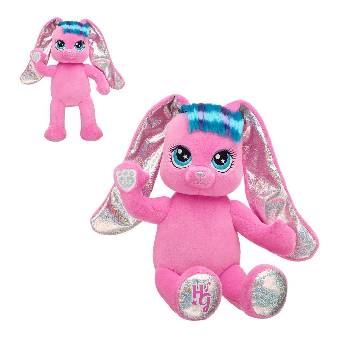 BUILD A BEAR - Peluche Build a Bear Risa conejita rosa personalizada