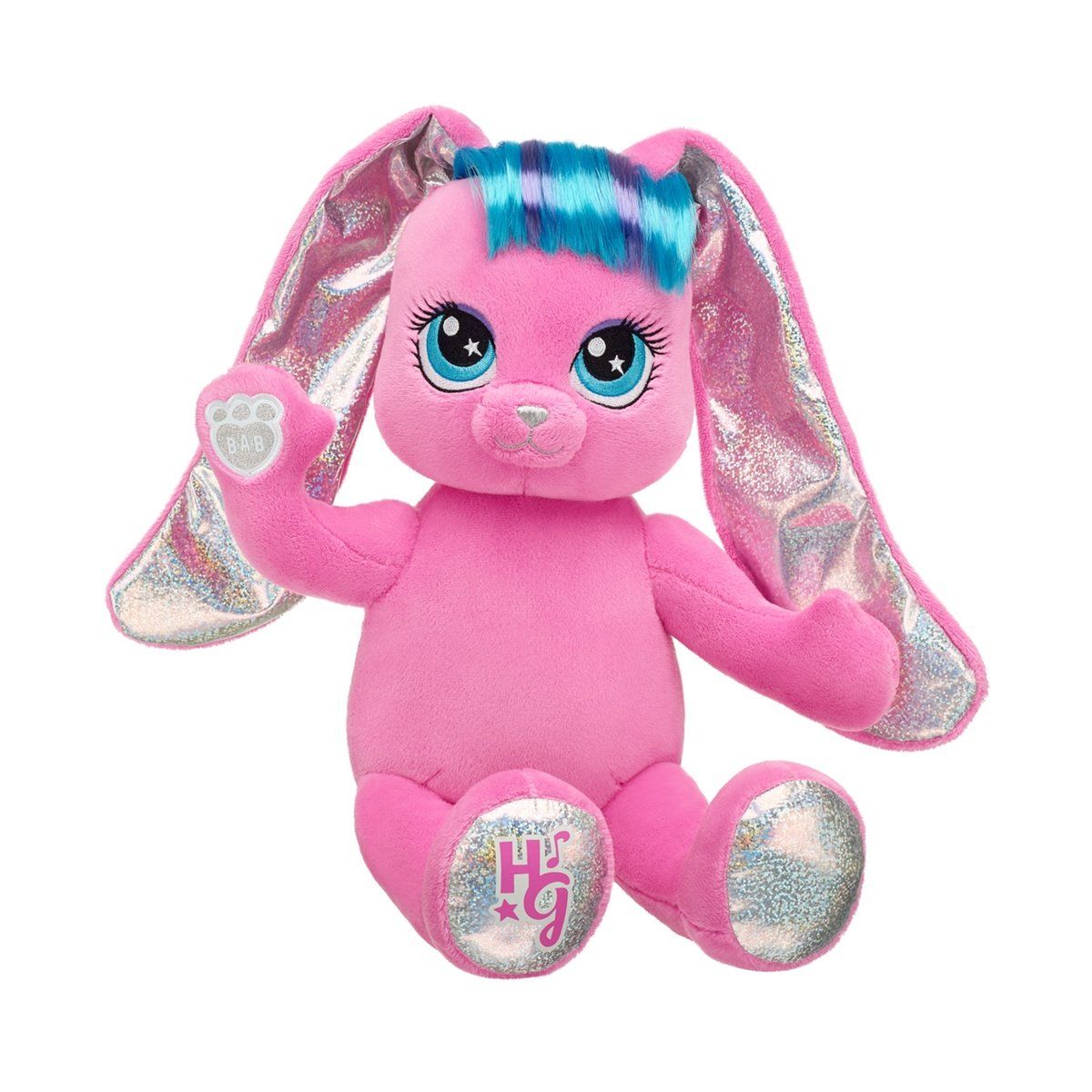 BUILD A BEAR - Peluche Build a Bear Risa conejita rosa personalizada
