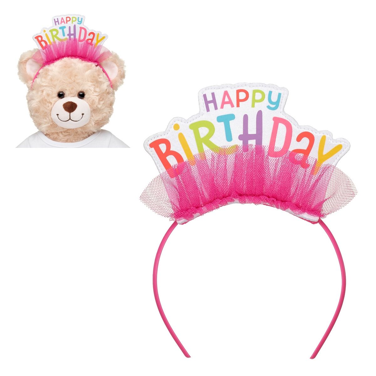 BUILD A BEAR - Cintillo cumpleaños rosado Build a Bear accesorios peluche