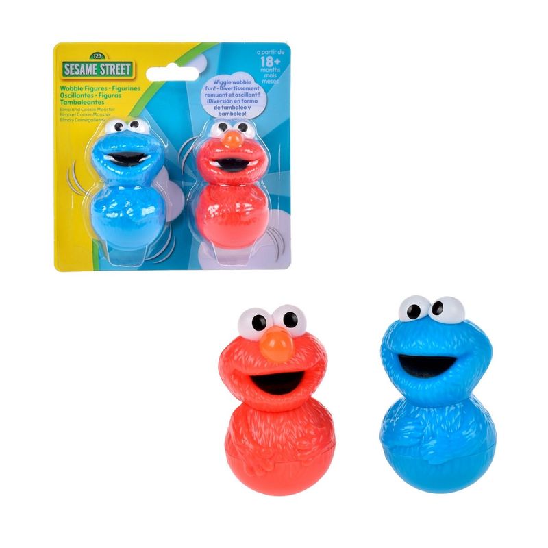 PLAZA SESAMO - PACK 2 FIGURAS 8 CM PLAZA SÉSAMO: ELMO Y COMEGALLETAS