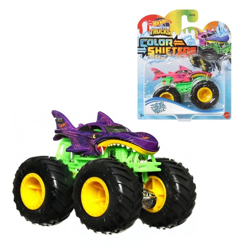 HOT WHEELS - HOT WHEELS MONSTER TRUCKS COLOR SHIFTERS 1:64 - SHARK WREAK