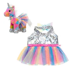 BUILD A BEAR - Vestido top tornasol y tutu arcoíris
