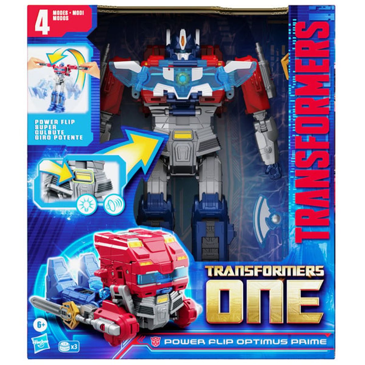 TRANSFORMERS - Figura de Acción Transformers One Power Flip Optimus Prime Orion Pax