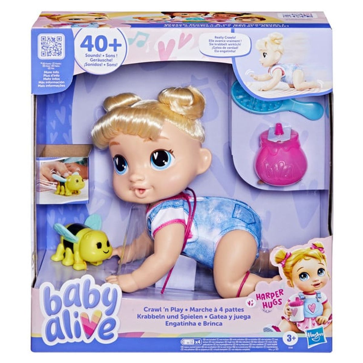 BABY ALIVE - Muñeca Baby Alive Gatea y Juega Harper Hugs