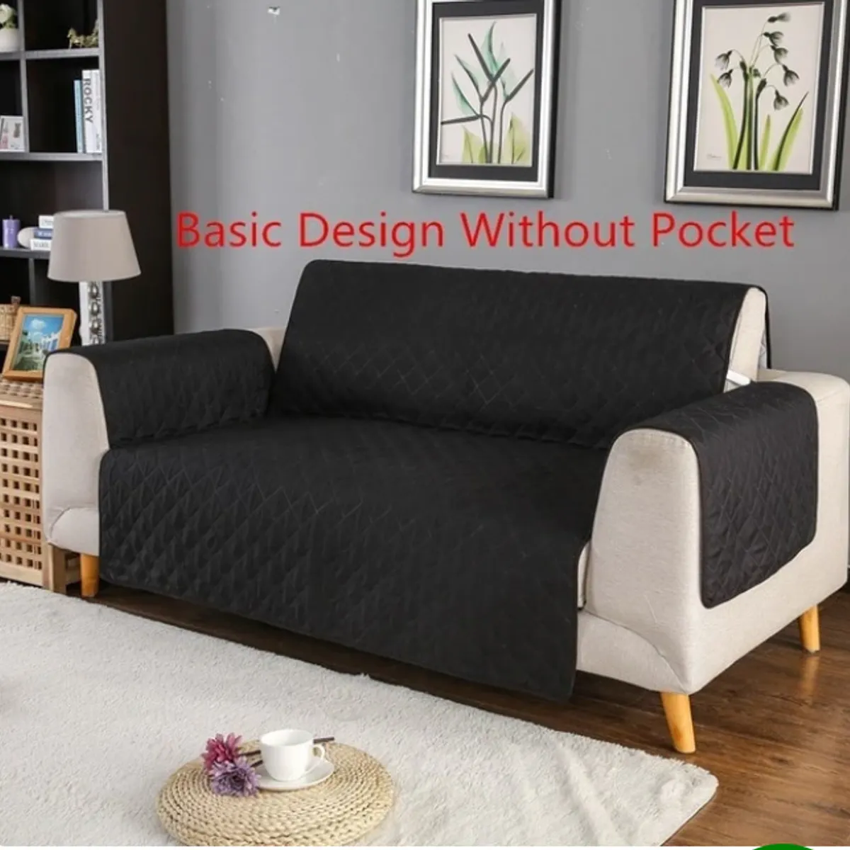 GENERICO - Cubre Sofa de 2 cuerpos con ligas Sujetadoras y ANTI-DERRAME