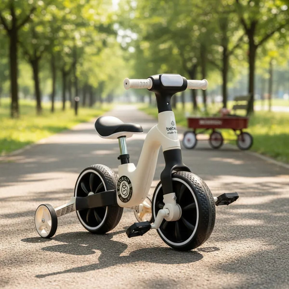 BEBESIT - Triciclo Bicicleta Aprendizaje Pedales 2 en 1 XT05 Blanco