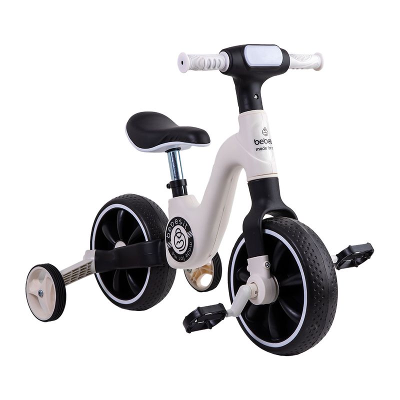 BEBESIT - Triciclo Bicicleta Aprendizaje Pedales 2 en 1 XT05 Blanco