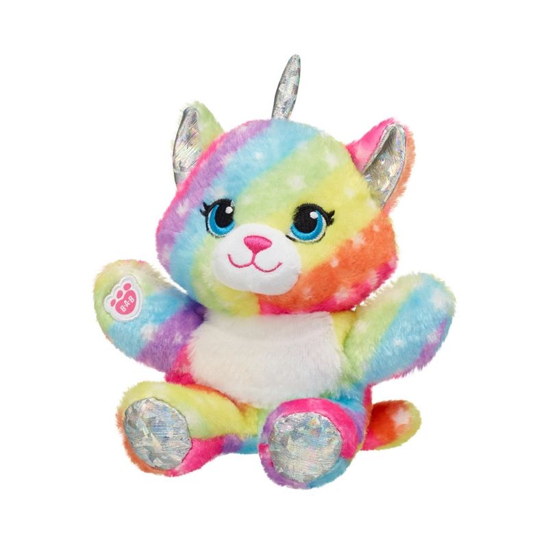 BUILD A BEAR - MINI PELUCHE BEANS GATITA UNICORNIO ARCOIRIS BUILD-A-BEAR