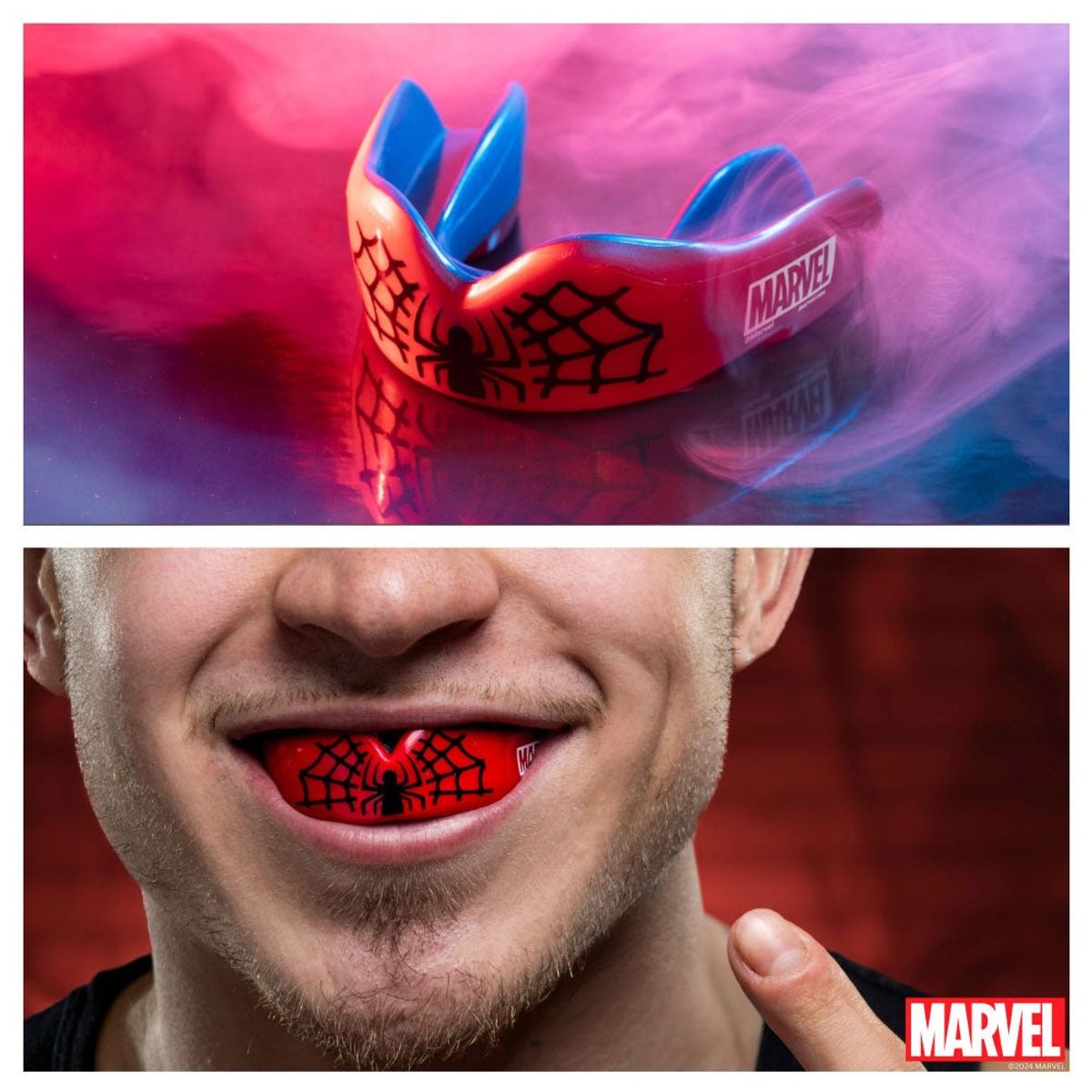 SPARTA - Protector Bucal Hombre Safejawz Marvel Spider Man Rojo