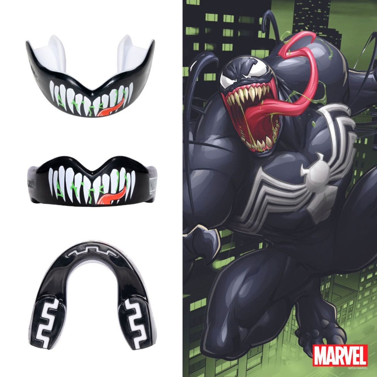 SPARTA - Protector Bucal Hombre Safejawz Marvel Venom Negro