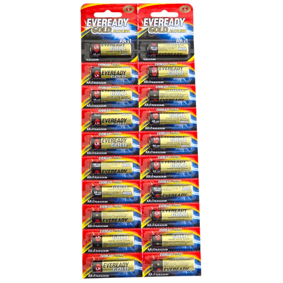 EVEREADY - Pack 20 Pilas Eveready AA Alcalina Tira Prepicada