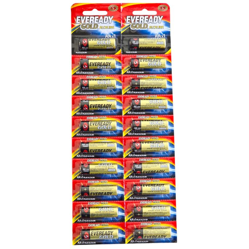 EVEREADY - Pack 20 Pilas Eveready AA Alcalina Tira Prepicada