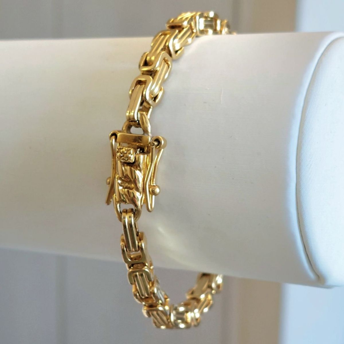 GENERICO - Pulsera ORO LAMINADO 18K Tejido CAMINO DEL INCA Con BROCHE CAJÓN