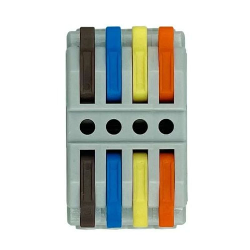 GENERICO - Pack 10 Conector Vago Empalme Rápido 4 Entradas 4 Salidas