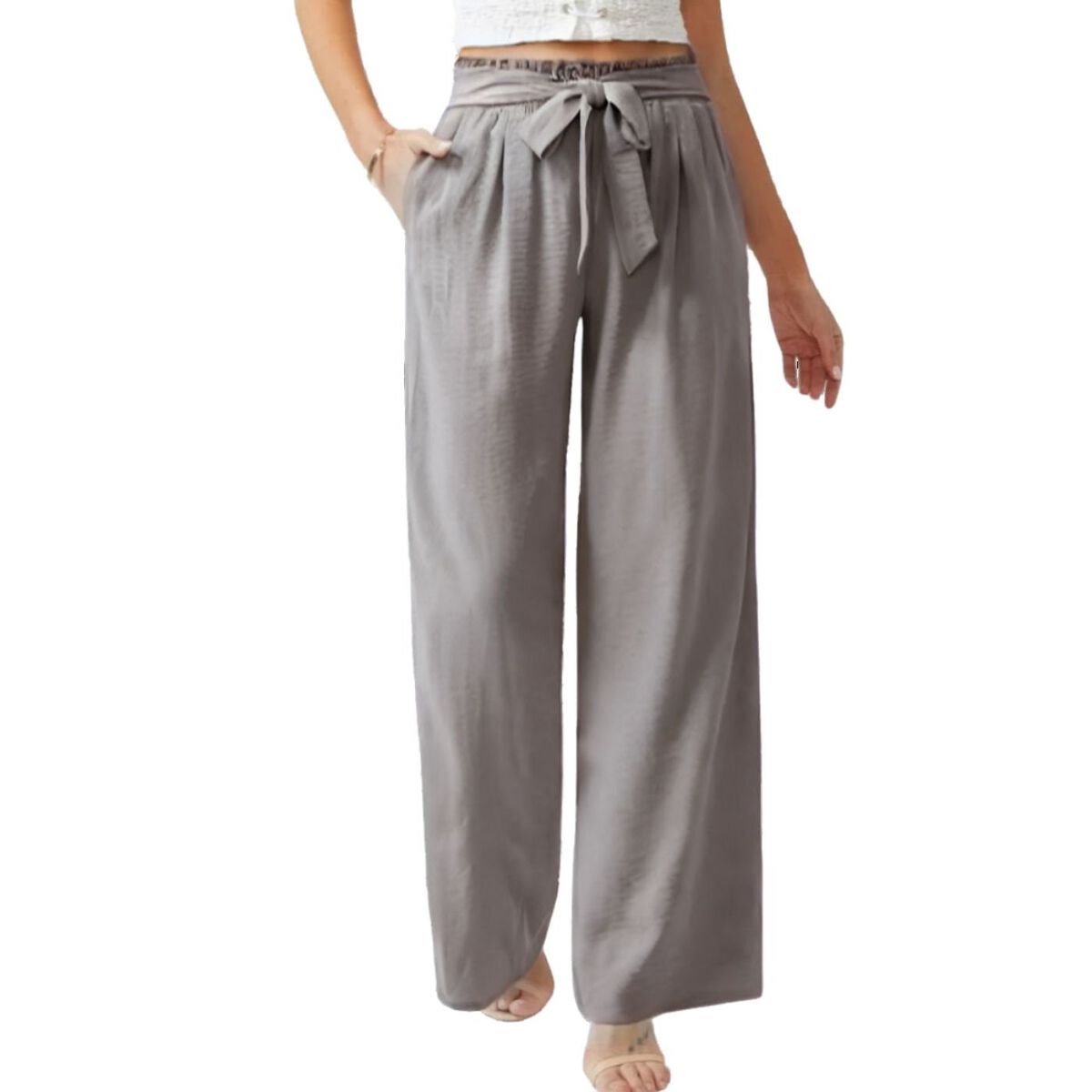 LIKE SHOP - Palazzo Rayón Mujer Algodón Cintura Elasticada Verano 150