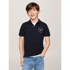 TOMMY HILFIGER - Polo De Niño Con Logo Náutico Azul Tommy Hilfiger_.
