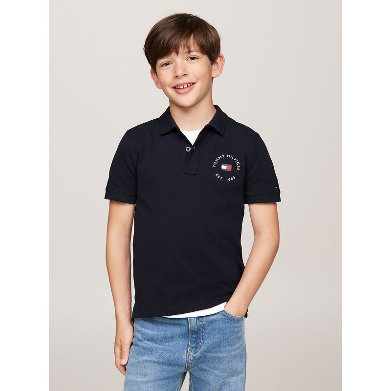 TOMMY HILFIGER - Polo De Niño Con Logo Náutico Azul Tommy Hilfiger_.