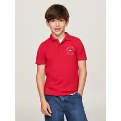 TOMMY HILFIGER - Polo De Niño Con Logo Náutico Rojo