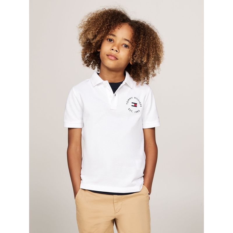 TOMMY HILFIGER - Polo De Niño Con Logo Náutico Blanco Tommy Hilfiger