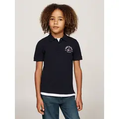 TOMMY HILFIGER - Polo De Niño Logo Flag Regular Fit Azul