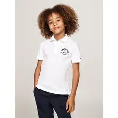 TOMMY HILFIGER - Polo De Niño Logo Flag Regular Fit Blanco