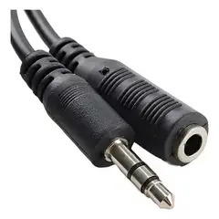 GEN - Cable Alargador Audifonos Extension Auxiliar Jack Plug 5mts - Negro