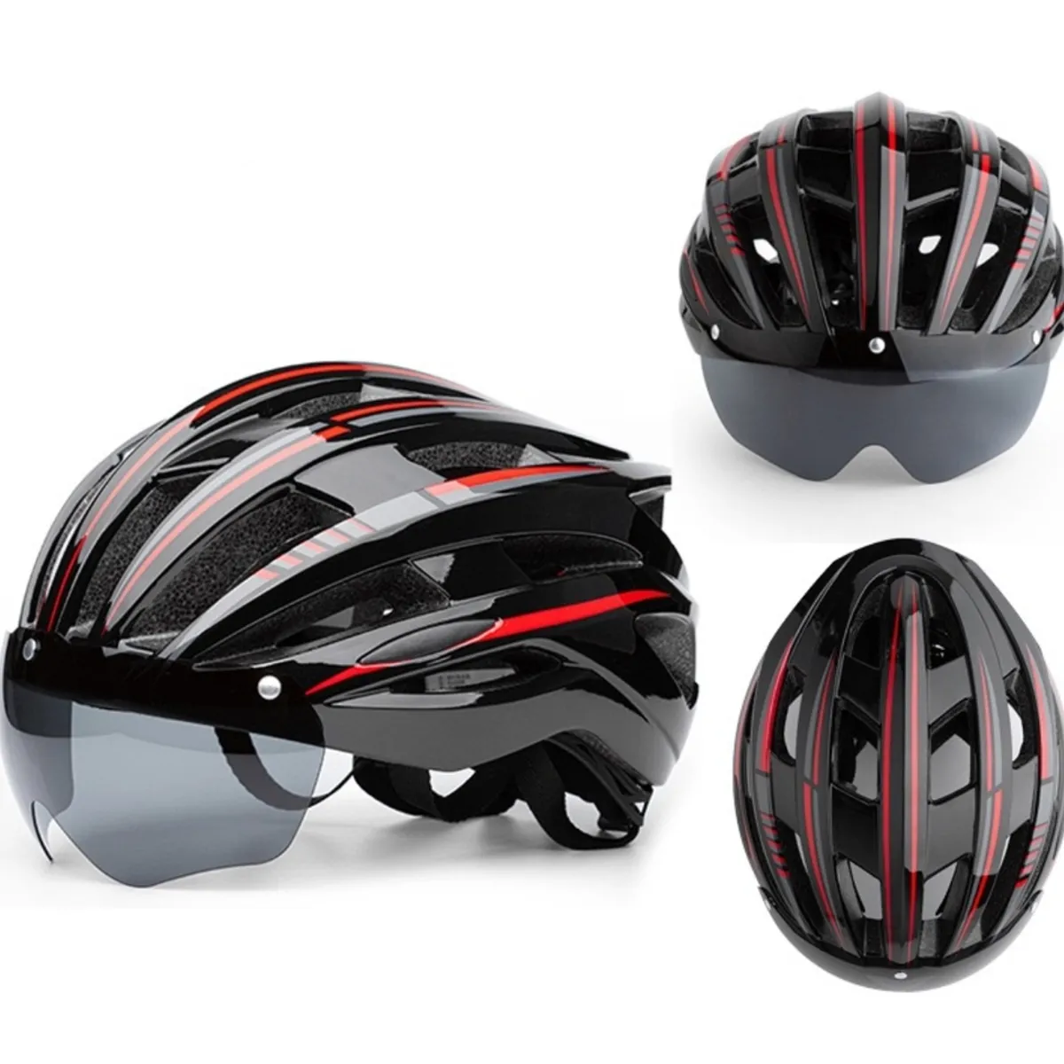 LUBABYCAS - Casco Bicicleta Con Mica Facial Magnética Lubabycas