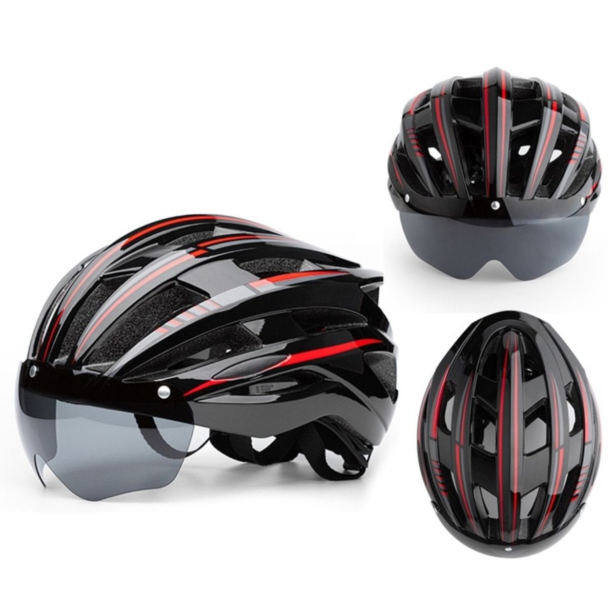 LUBABYCAS - Casco Bicicleta Con Mica Facial Magnética Lubabycas