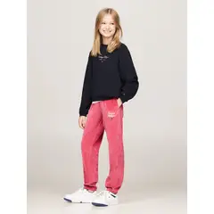 TOMMY HILFIGER - Joggers De Niña Con Logo Script Rosado