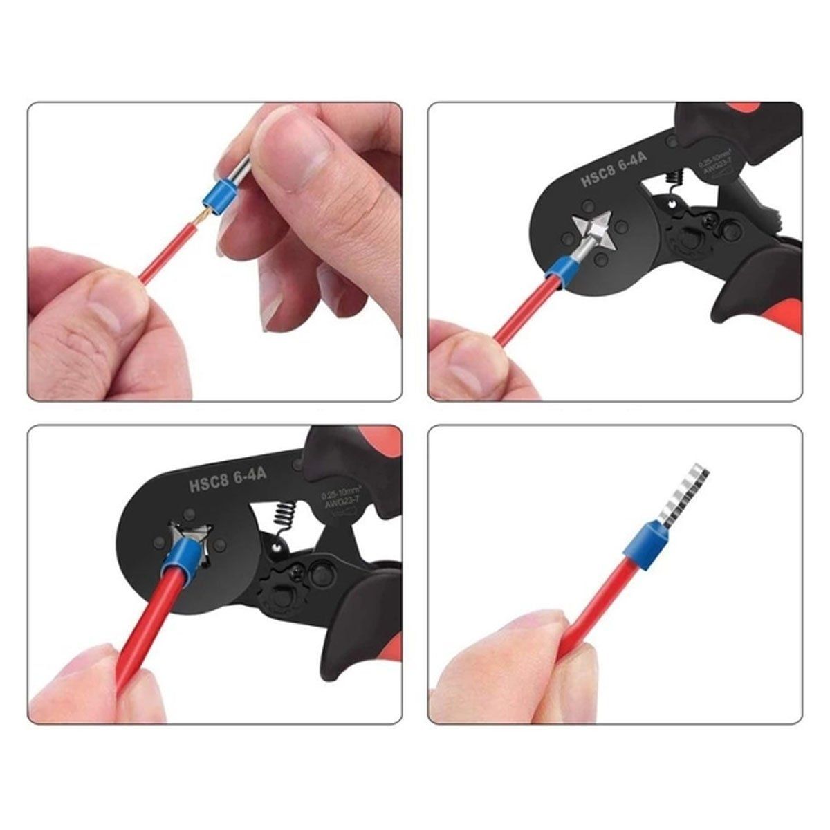 GENERICO - Kit Aprieta Ferrules Hexagonal 0.25-10mm2 + 2000 Ferrules
