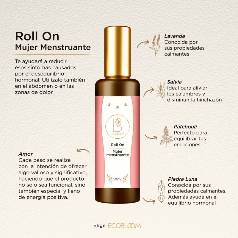 GENERICO - Roll on de aromaterapia y gemoterapia para mujer menstruante