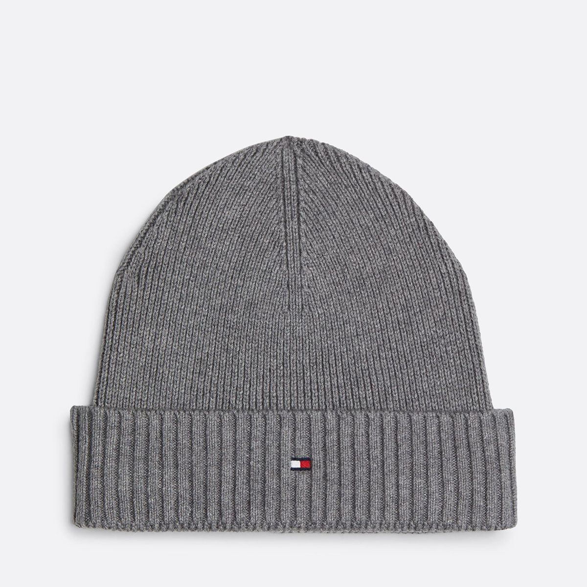 TOMMY HILFIGER - Gorro Solid Con Logo Gris Tommy Hilfiger