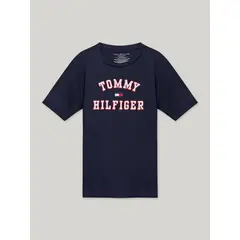 TOMMY HILFIGER - Polera De Niño Varsity Con Logo Azul