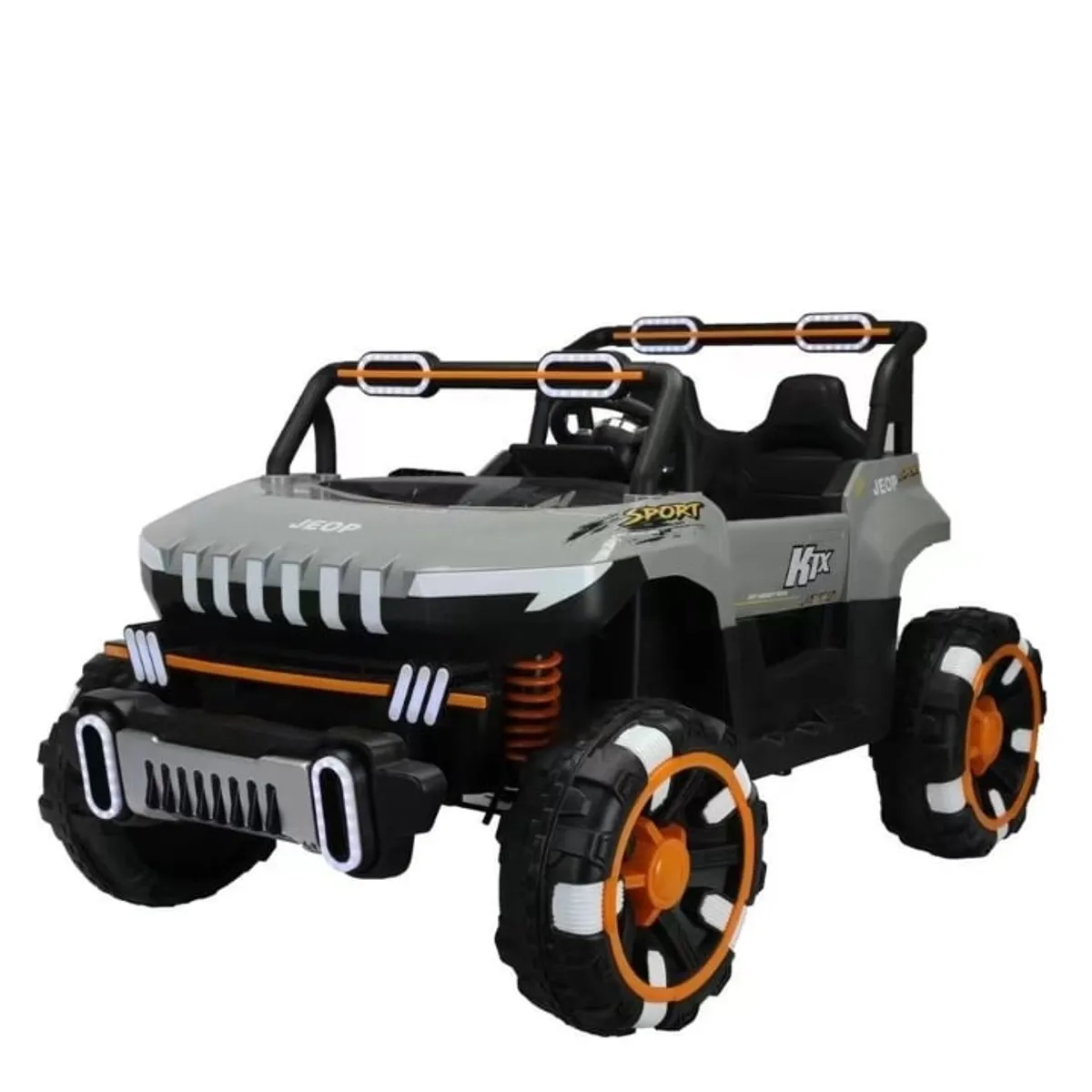 GENERICO - Jeep Electrico 4x4 Con Luces Led Para Niños Gris